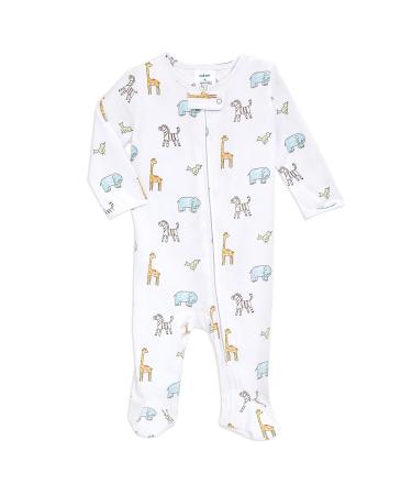 aden + anais Baby Comfort Knit Footie One Piece Newborn & Infant Long Sleeve Onesie Super Soft Cotton Rich Bodysuit with Zip for Babies 0-3 Months Jungle Jammin