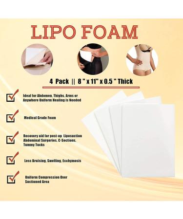 Medcore 4 Pack Lipo Foam Board - Post Surgery Ab Board - Use After Liposuction C-Section Tummy Tucks BBL surgeries - Buy Online on GoSupps.com