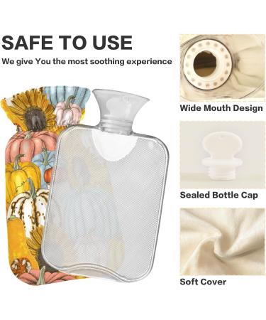 Thanksgiving Pumpkin Sonnen Flowers Heat Bottle - 1L Hand & Foot Warmer for Pain Relief & Cold Therapy - Buy Online on GoSupps.com