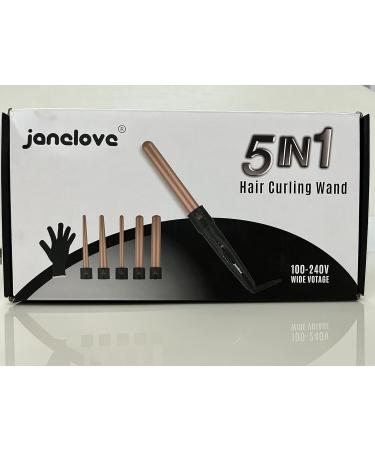 janelove Hair Curler Curling Wand for Long Hair Curling Wand Set with 5 Ceramic Barrels from 9/18/25/32 mm 150 -210 Temperature Control with Heat Resistant Glove - Buy Online on GoSupps.com