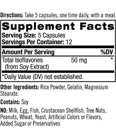 Natrol Soy Isoflavones Capsules - Menopause Relief 50mg 60 Count - Buy Online on GoSupps.com