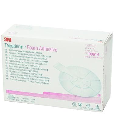 3M 90614 Tegaderm High Performance Foam Adhesive Dressing Mini Oval 10 Pads - Pack of 1, 1.25 x 1.5 - Medical Grade Wound Care - Buy Online on GoSupps.com