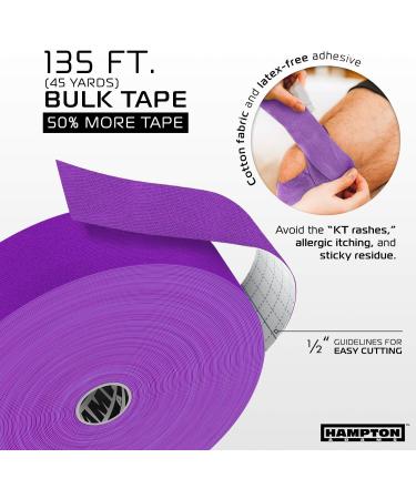 135ft Waterproof Bulk Kinesiology Tape Roll - Sports Therapy Support for Knee, Muscle, Wrist, Shoulder, Back - Premium Elastic & Hypoallergenic Cotton - Purple - Buy Online on GoSupps.com
