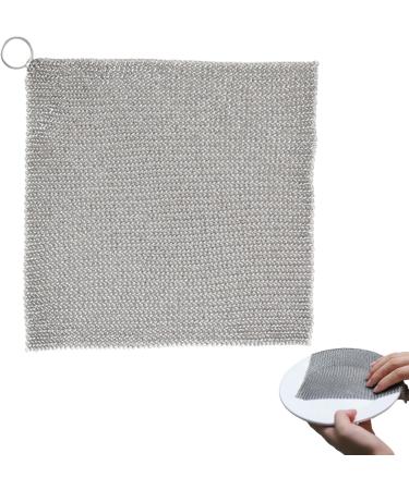 Cast Iron Cleaner Non-Scratch Stainless Steel Scourer 20x20 Cm Nonstick Oil Chainmail Scrubber Cast Iron Scrubber for Kitchen Pans Pot Griddles - Buy Online on GoSupps.com