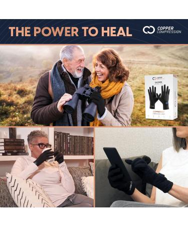 Copper Compression CopperVibe Heated Therapy Gloves for Arthritis & Pain Relief - Vibration & Heat Massage for Men & Women - Buy Online on GoSupps.com