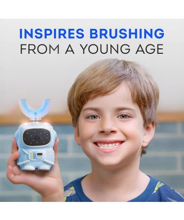 Buy Sensory 360 U-Shaped Astronaut Toothbrush for Kids 2-7 | Electric Kids Toothbrush with Memory Function & 5 Modes - Travel Essentials (Blue - Buy Online on GoSupps.com