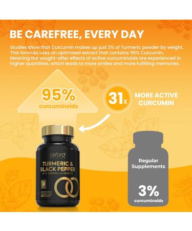 Premium Turmeric Boswellia Capsules 3000mg with Black Pepper | High Strength Formula | 60 Capsules | Made in UK | Joint Support - Buy Online on GoSupps.com