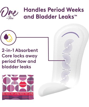 One by Poise 2-in-1 Period & Bladder Leakage Daily Liner - Long Extra Coverage 50 Count - Buy Online on GoSupps.com