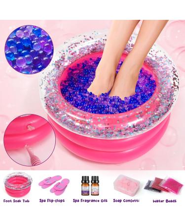 Kid Foot Spa & Nail Art Kit for Girls 5-12 Years | Manicure Pedicure Set, Nail Dryer, Nail Polish, Inflatable Foot Tub | Perfect Pamper Gift for Spa Sleepover Party - Buy Online on GoSupps.com