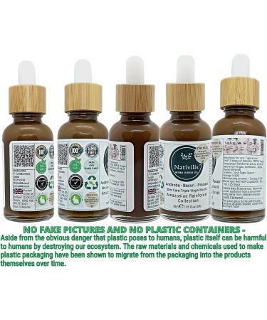 Nativilis Triple Virgin Amazonian Rainforest Bio Oil - ANDIROBA - BACURI PRACAXI - enriched 03 Vegetable Oils Concentrated Active Efficacy Treatment Prevention Cellulitis - Copaiba - Buy Online on GoSupps.com
