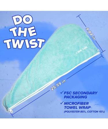 I DEW CARE Microfiber Hair Towel Wrap - Quick Dry & Anti-Frizz Hair Turban for Men & Women | Do The Twist - 1 Count - Buy Online on GoSupps.com
