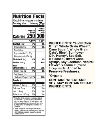 Buy Cascadian Farm Organic Honey Crunch Oat Cereal - 13.5 oz | Healthy Breakfast Option - Buy Online on GoSupps.com