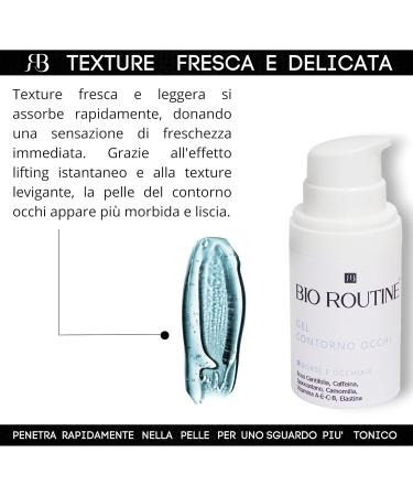 BIO ROUTINE Contour gel for eyes and eyes antiwrinkles for men and women moisturizing with chamomile caffeine rose centifoil vitamins A and B C helps relieve puffy eyes 30 ml - Buy Online on GoSupps.com