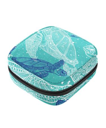 Sea Turtles Sea turtles storage bags for women menstrual pad portable menstrual cup bag with zip for teenagers girls women women
