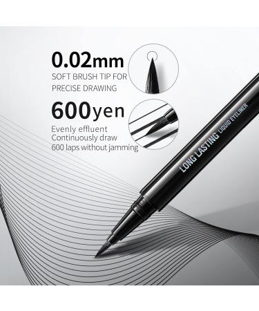 CARSLAN Liquid Eyeliner Waterproof Smudge Proof 12H Long Lasting Eye Liner Pencil Set - Very Black & Brown (2 Count) - Buy Online on GoSupps.com