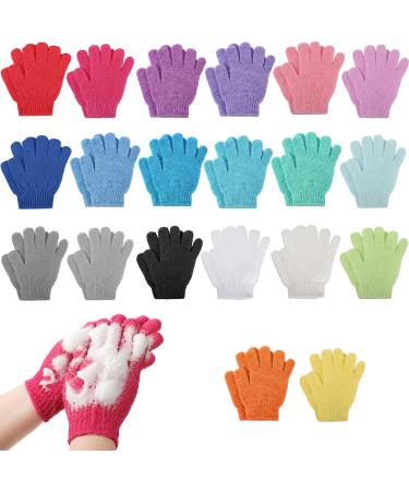 40 Pcs Exfoliating Bath Gloves Double Sided Exfoliating Glove Hand Scrub Shower Gloves Soft Nylon Bathing Exfoliating Mitt Body Scrubber for Women Men Girls Wash Spa Massage Skin(Stylish Style)