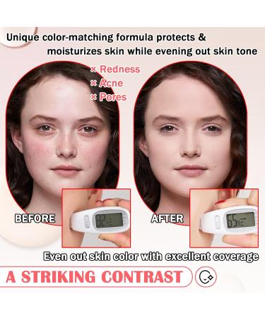 Color Changing Liquid Foundation & Full Coverage Concealer Foundation Face Primer Base Makeup Set Moisturizing BB Cream & Loose Setting Face Powder with Makeup Sponge - Buy Online on GoSupps.com