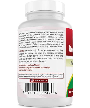 Best Naturals Red Yeast Rice 600mg Capsules - 120 Caps (2 capsules per serving) - Promotes Heart Health and Cholesterol Support - Buy Online on GoSupps.com