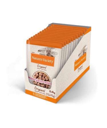 Nature's Variety Original No Grain Pate for Adult Cats with Ox and Chicken Box 12 x 70 g Ox and Chicken 70 g (Pack of 12)