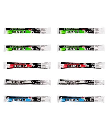 (10 Pack) 12 Hour Duration Military Chemical Light Sticks Multi Color Green | Red | White | Blue | for Emergency Kits | Survival & Camping | Hurricane & Disasters