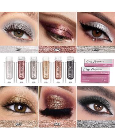 White Glitter Liquid Eyeshadow Set - High-Impact Metallic Diamond Pearl Glitter Eyeshadows | Longwear, Talc-Free, for Mature Skin - Buy Online on GoSupps.com