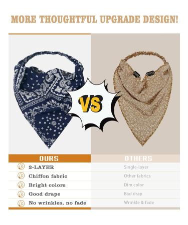 Buy Awaytr Elastic Flower Pattern Hair Bands - Chiffon Headscarves & Clips (3 Pack Cashew) | International Shipping Available - Buy Online on GoSupps.com