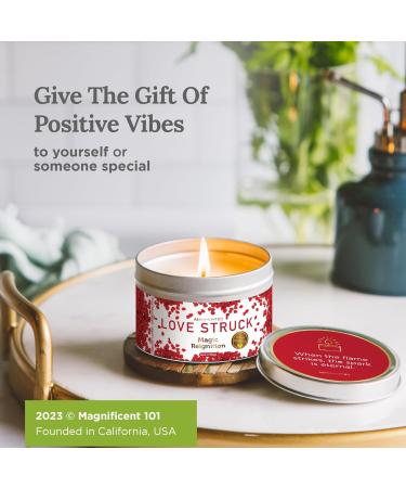 Buy Magnificent 101 Love Struck Aromatherapy Candle - 6 Oz Soy Wax Tin for Love Reignition & Chakra Healing | 30 Hour Burn - International Shipping Available - Buy Online on GoSupps.com