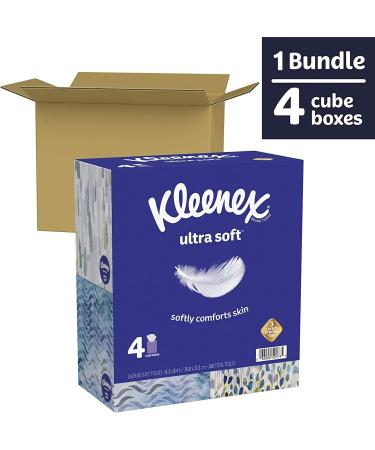 Kleenex Ultra Soft Facial Tissues - 65 Count x 4 packs (260 Total Tissues) - Gentle on Skin - Buy Online on GoSupps.com