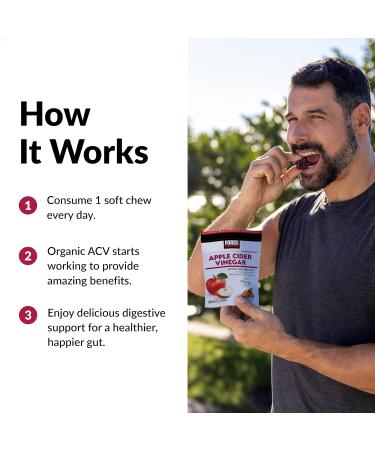 Force Factor Organic Apple Cider Vinegar Soft Chews - Digestion & Metabolism Support - Gluten-Free & Vegan - Caramel Apple Flavor - 30 Chews - Buy Online on GoSupps.com