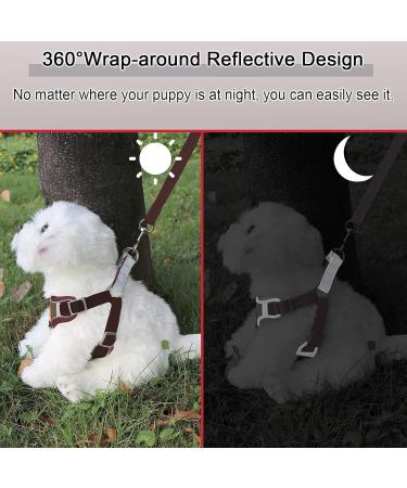 Rennaio No Pull Dog Harness & Leash Set - Adjustable Puppy Dishes with Clips | Ultra Comfortable for Small & Medium Dogs (Brown Size S) - Buy Online on GoSupps.com