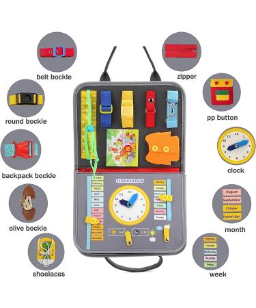 Hb.ye BusyBook Busy Board for Toddlers | Montessori Educational Sensory Toy | Develop Motor Skills & Learning for Ages 1-4 | Gray - Buy Online on GoSupps.com