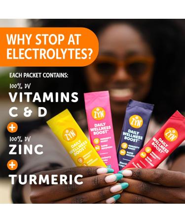 ZYN Turmeric Electrolyte Drink Mix - Gut Health Hydration with Vitamins & Zinc | Low Sugar Recovery Packets - 16 Variety Pack - Buy Online on GoSupps.com