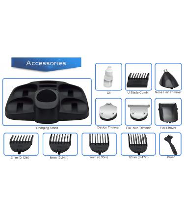 5-in-1 Electric Shaver and Beard Trimmer Kit for Men and Women - Rechargeable Cordless Grooming Tool with Micro Shaver - RCF-2059 (Black) - Buy Online on GoSupps.com
