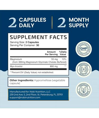 Complete Sleep Support | Myo Inositol + Magnesium Glycinate | Restful Sleep & Relaxation Support | 1100MG Complex | Melatonin-Free, Non-GMO | Inositol Supplement with Magnesium-Glycinate | 60 Ct - Buy Online on GoSupps.com