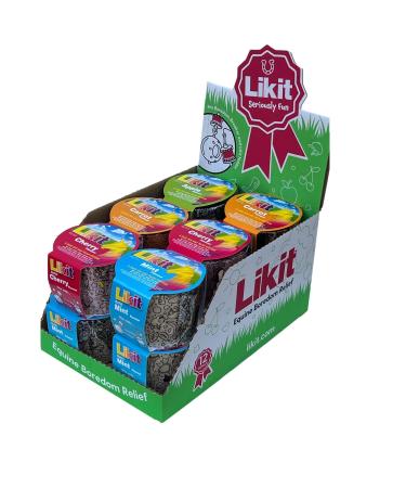 Likit Horse Treats Assorted 650g (box of 12) | Flavours include Apple Mint Carrot & Cherry | Likit for Horses