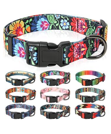 Heele dog collar dogs collar for puppies Small medium-sized dogs patterned dog collars adjustable comfort robust dog collar wild flowers XS XS (length 21.6-28cm width 1.5 cm) wild flowers - Buy Online on GoSupps.com