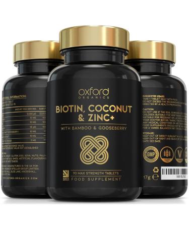 Biotin Hair Growth Supplement 12 000mcg | Vegan Biotin Tablets for Hair | Hair Vitamins & Superfood Boosted Complex w/Coconut Zinc Vitamin E Gooseberry & Bamboo | Skin & Hair Growth Vitamins Women