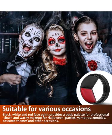 Buy EB okuup 3 Set Face Body Paint - Black White Red Clown Makeup Kit | Joker Halloween Cosplay & Special Effects | International Shipping Available - Buy Online on GoSupps.com