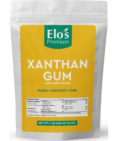 Xanthan Gum (1lb /454g /16oz) by Elo's Premium| Packaged In Canada| 100% All-Natural Thickener Stabilizer Binding Agent| Non-GMO Organic Vegan Non-MSG & Keto| Food Grade Xanthan Gum Thickener for Soups Sauces Smoothies Shakes & more