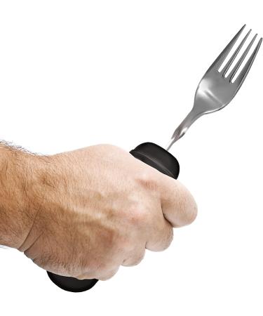 Rehabilitation Advantage Easy Grip Fork with Built-up Handle - Black | Enhance Dining Independence - Buy Online on GoSupps.com