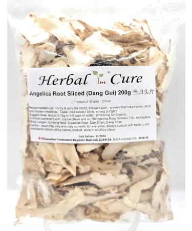 Herbal Cure - danggui dongquai angelica dang gui root sliced large root 200g - Product of China - Buy Online on GoSupps.com