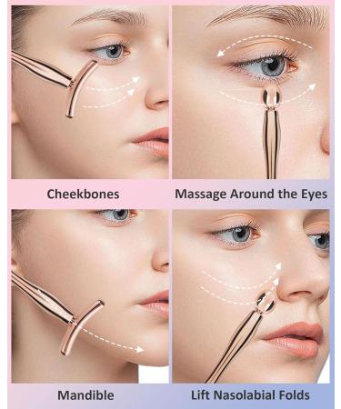 Metal Eye Cream Applicator Tool | Eye Roller for Puffiness & Wrinkles | Skincare Massager & Scraper Wand in Rose Gold - Perfect Gift for Women - Buy Online on GoSupps.com