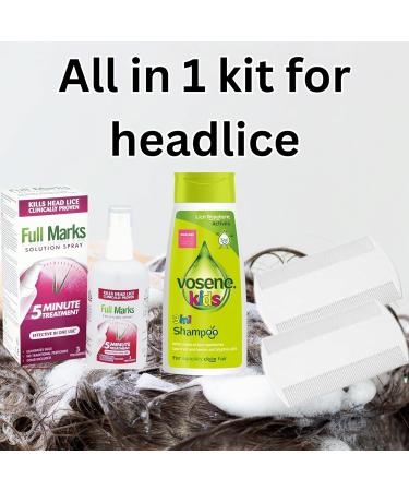 Headlice Treatment & Repellent Set: Full Marks Headlice Killer, Vosene Kids Shampoo, RobertScotts Nit Combs - Buy Online on GoSupps.com