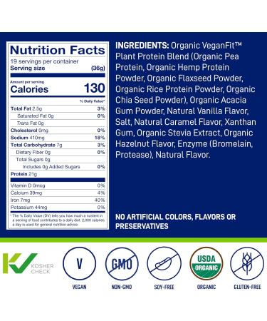 LeanFit Organic Plant-Based Protein Powder | Vegan USDA Organic Gluten-Free 21g Protein - Natural Vanilla Flavor - 1.58 lb - Buy Online on GoSupps.com