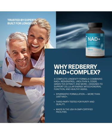 NAD Supplement | Advanced Longevity Formula with Urolithin A Resveratrol CoQ10 Astaxanthin Green Tea Extract Alpha Lipoic Acid Turmeric & Grape Seed | NMN Alternative | Gluten Free - Buy Online on GoSupps.com