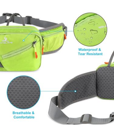 Buy ZeroTo Multi-Pocket Waterproof Sport Drinking Belt - Lightweight Green Hip Pocket Bottle Holder for Walking & Cycling - Buy Online on GoSupps.com