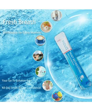 YIOUG Portable Travel Mouthwash Packets 20 Count Mint Oral Rinse Strips in Reusable Box Alcohol-Free Single-Use Mouth Freshener for On-The-Go Office Airplane & Road Trips - Buy Online on GoSupps.com