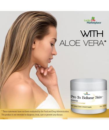 Pro 2x Bellueur Skin Cream - Essential Anti-Aging Facial Moisturizer with Vitamin E & C Ceramides & Collagen - 2 Month Supply for Wrinkles Dry Skin & Uneven Tone - Buy Online on GoSupps.com