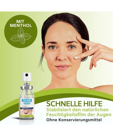 Tears Again Fresh 10ml - Preservative-Free Eyespray for Dry Eyes & Irritation - Suitable for All Ages - Refreshing Menthol Relief - Buy Online on GoSupps.com