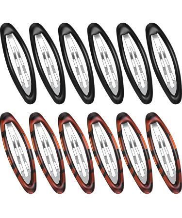 12 Pieces Oval Snap Hair Clips Tortoise Metal Snap Clips Oval Epoxy Hair Grips Metal Ellipse Hair Clips Non slip Snap Hair Barrettes Hair Accessories for Women Girls Hair Styling  2.8 In(Fresh Style) - Buy Online on GoSupps.com